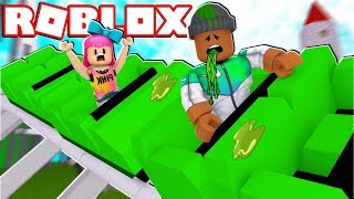 RIDING A ROLLER COASTER IN ROBLOX [upl. by Yrrol]