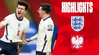 England 21 Poland  Maguire Volleys In Late Winner  World Cup 2022 Qualifiers  Highlights [upl. by Lhadnek]