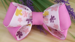 Tutorial How To Make Beautiful Bow  Diy Beautiful Bow from Grosgrain Ribbon [upl. by Beatrisa]