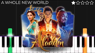 A Whole New World  Aladdin  ZAYN Zhavia Ward  EASY Piano Tutorial [upl. by Aisela]