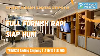 TRIMEZIA GADING SERPONG Review rumah 9x15 full furnish [upl. by Yulma]