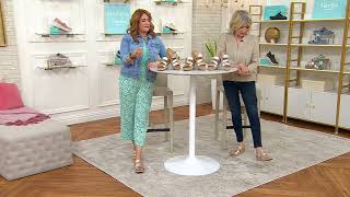 Martha Stewart x Skechers Breezie Metallic Slide Sandals on QVC [upl. by Annavoeg]