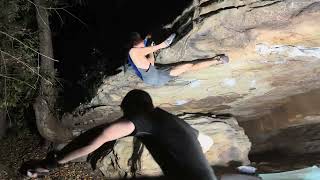 New River Gorge Bouldering  Interp and Campground Boulders  Misfire V11 [upl. by Angelita909]