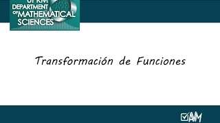 Transformación de Funciones [upl. by Sellihca]