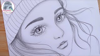 A Cute Face  Drawing Tutorial  How to draw a girl  Step by step  Pencil Sketch [upl. by Anertal]