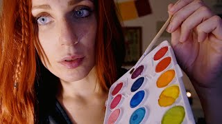 ASMR Painting your face 🎨 Unintelligible Whispering [upl. by Silsbye]