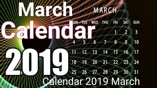 Calendar 2019 March [upl. by Airtemad433]