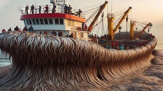 Unbelievable Fishermen Catch Hundreds of Tons of Fish and Shrimp with Big Trawling Nets [upl. by Jacobo]