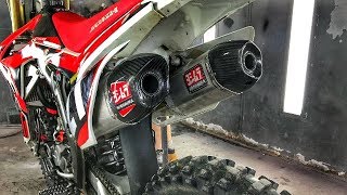 Honda CRF250R Exhaust Sound amp Install  Yoshimura RS9 Dual Exhaust [upl. by Vange195]