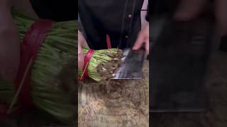 The process of cleaning a bunch of parsley from the roots [upl. by Milda]