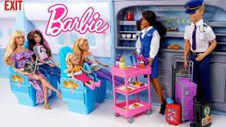 Barbie Sisters Airplane Travel Vacation Routine [upl. by Merdith395]