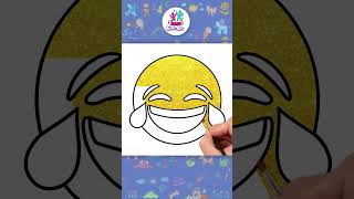 How to Draw Laughing Emoji😂 shorts drawing coloring drawingvideosforkids [upl. by Joete201]