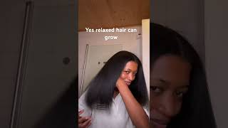 Relaxed hair can definitely grow longrelaxehairhairjourneyrelaxedhaircare [upl. by Halivah]