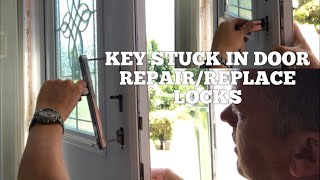 UPVC DOOR LOCK FAULT Key Won’t Remove amp it’s upside down How To Repair or Replace Locks Simple [upl. by Bond257]