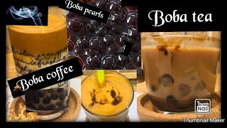 Homemade Boba tapioca pearl with all purpose flourwith coffee and milk tea korean street food 1980 [upl. by Durman]