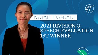 2021 District 87 Division G Toastmasters Speech Evaluation 1st Winner [upl. by Anett27]