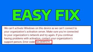 How To Fix Windows Activation 0xc004f074 Error Code [upl. by Ennybor605]