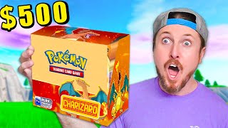 Custom 500 CHARIZARD Pokemon Card Booster Box opening [upl. by Neelra291]