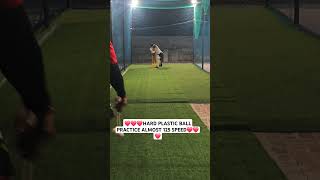 HARD PLASTIC BALL PRACTICE WITH UNDER 13 PLAYER ALMOST 125 SPEED cricket shortsfeed ytshorts [upl. by Larena]