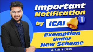 Important Notification By ICAI  Subject Wise Exemption Benefit  CA Aakash Kandoi [upl. by Berardo]