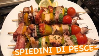 SPIEDINI DI PESCE E VERDURE fatti in casa alla griglia [upl. by Noevad]