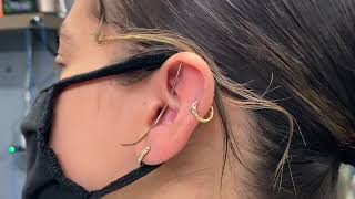 Daith Piercing INSTRUCTIONAL how to pierce properly [upl. by Yrahk]