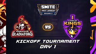 SMITE Pro League Season X Kickoff Tournament Day 1 Camelot Kings vs Gilded Gladiators [upl. by Jillene]