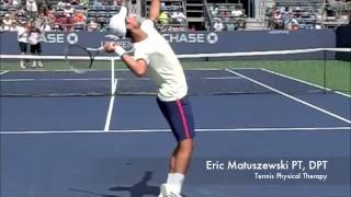 Djokovic Slice Serve Slow Motion 2012 US Open [upl. by Atterahs1]