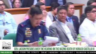 Senate hearing on hazing death of Atio Castillo Part 2  Oct 18 2017 [upl. by Rosamond754]