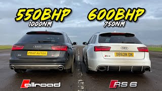 RS6 KILLER 550HP BI TDI A6 ALLROAD vs 600HP RS6 PERFORMANCE [upl. by Eikciv]