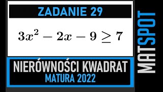 Nierówności kwadratowe  zadanie maturalne [upl. by Klina]