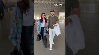 Farhan Akhtar And Shibani Dandekar Fly Out Of Mumbai [upl. by Farly]