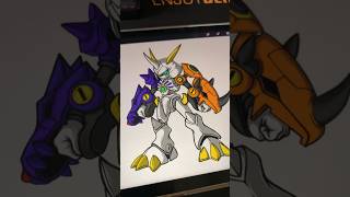 Drawing Omegamon Chibi Version digimonworld [upl. by Bradley435]