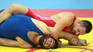 Freestyle Wrestling 97kg PIN  Baran POL vs Ibragimov KAZ [upl. by Strohben683]