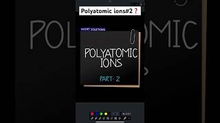 What are polyatomic ionspart2ions phosphate cyanide chemistry study iit neet india uae [upl. by Mirielle377]