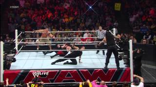 John Cena amp Team Hell No vs The Shield Raw April 29 2013 [upl. by Bovill]