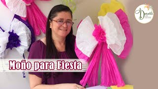 🖌Como hacer 🌺moño para fiesta en papel seda💝 [upl. by Endaira]