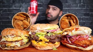 ASMR NO TALKING FAT BURGER MUKBANG [upl. by Nylidam903]