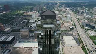 4K aerial video Williams Tower  Waterwall Houston Texas [upl. by Tod]