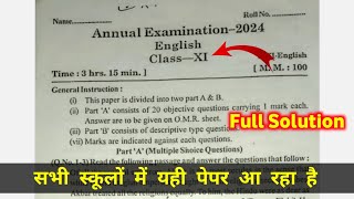 UP Board Class 11 English Annual Paper with Solution  Solution English Model Paper 2024 Class 11 [upl. by Lebanna]