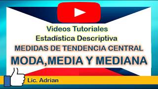 Video tutorial  Como graficar las medidas de tendencia central [upl. by Senhauser]