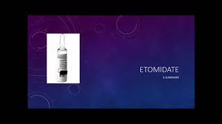 Etomidate a short summary [upl. by Artekal]