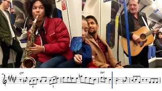 pro musician jams with street performer on subway [upl. by Campagna]