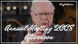 2008 Berkshire Hathaway Annual Meeting Afternoon Session  Warren Buffett  Charlie Munger [upl. by Aratihc]