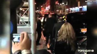 Robert Pattinson amp Kristen Stewart kissing after New York City Water for Elephants Premiere [upl. by Nairrot806]