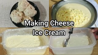 Making Cheese Ice Cream  Homemade  No Mixer  No Ice Cream Machine [upl. by Kostman]