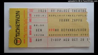 Frank Zappa  Packard Goose Palace Theatre Waterbury CT October 29 1975 late show [upl. by Alage]