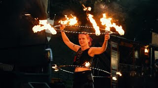 Burgfestspiele Burg Ronneburg 2024 Feuershow von Widumavi Feuertanz mit Donner und Doria [upl. by Mode]