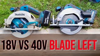 Makita GSH05 40v BLADE LEFT Circular Saw Review Makita 18v VS Makita HS012G 40v Saw Showdown [upl. by Dawn262]