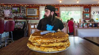 OVER 1000 PEOPLE HAVE FAILED THIS PANCAKE CHALLENGE IN VERMONT  BeardMeatsFood [upl. by Ramel]